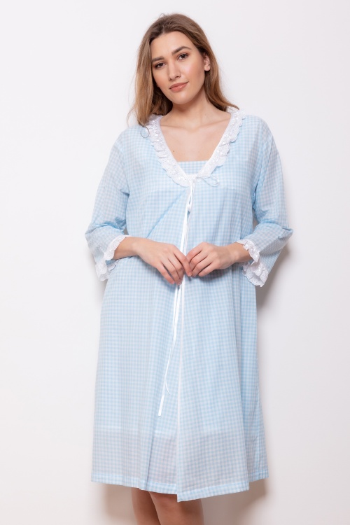 Dedna - 100% Cotton Gingham Kimono